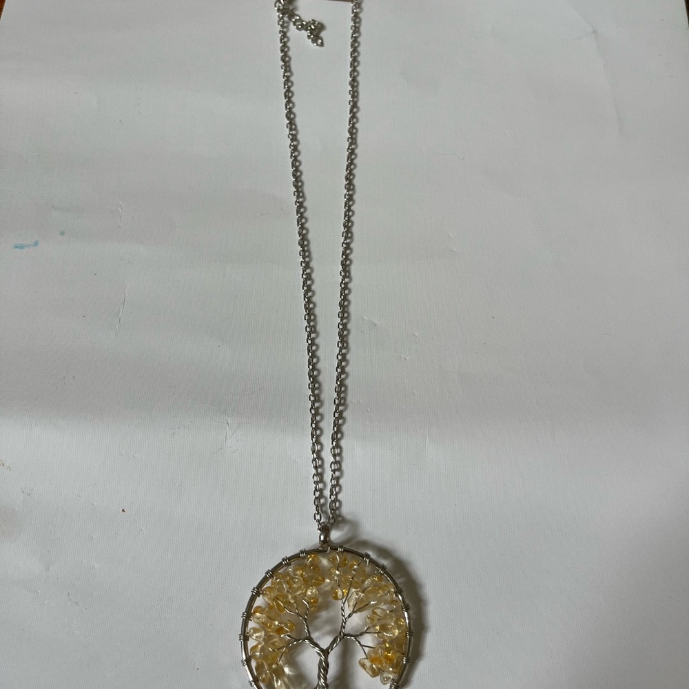 Elegant Silver and Gold Tree Pendant Necklace